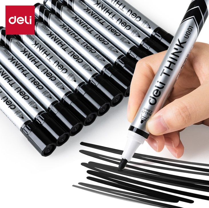 Spidol Whiteboard Deli Warna Hitam Default
