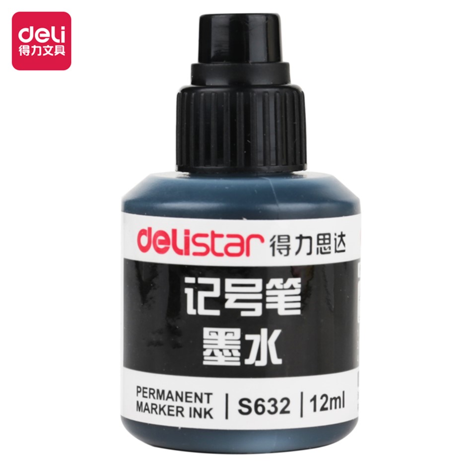 Tinta Spidol Permanent Deli Warna Hitam Default