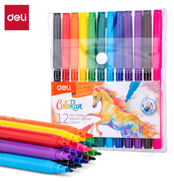 Spidol Warna/Felt Pen Deli Isi 12 Warna